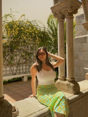 Sabo Skirt Yellow & Green Floral Midi Skirt